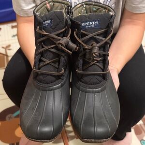 Sperry Quilted Black Duck Boots